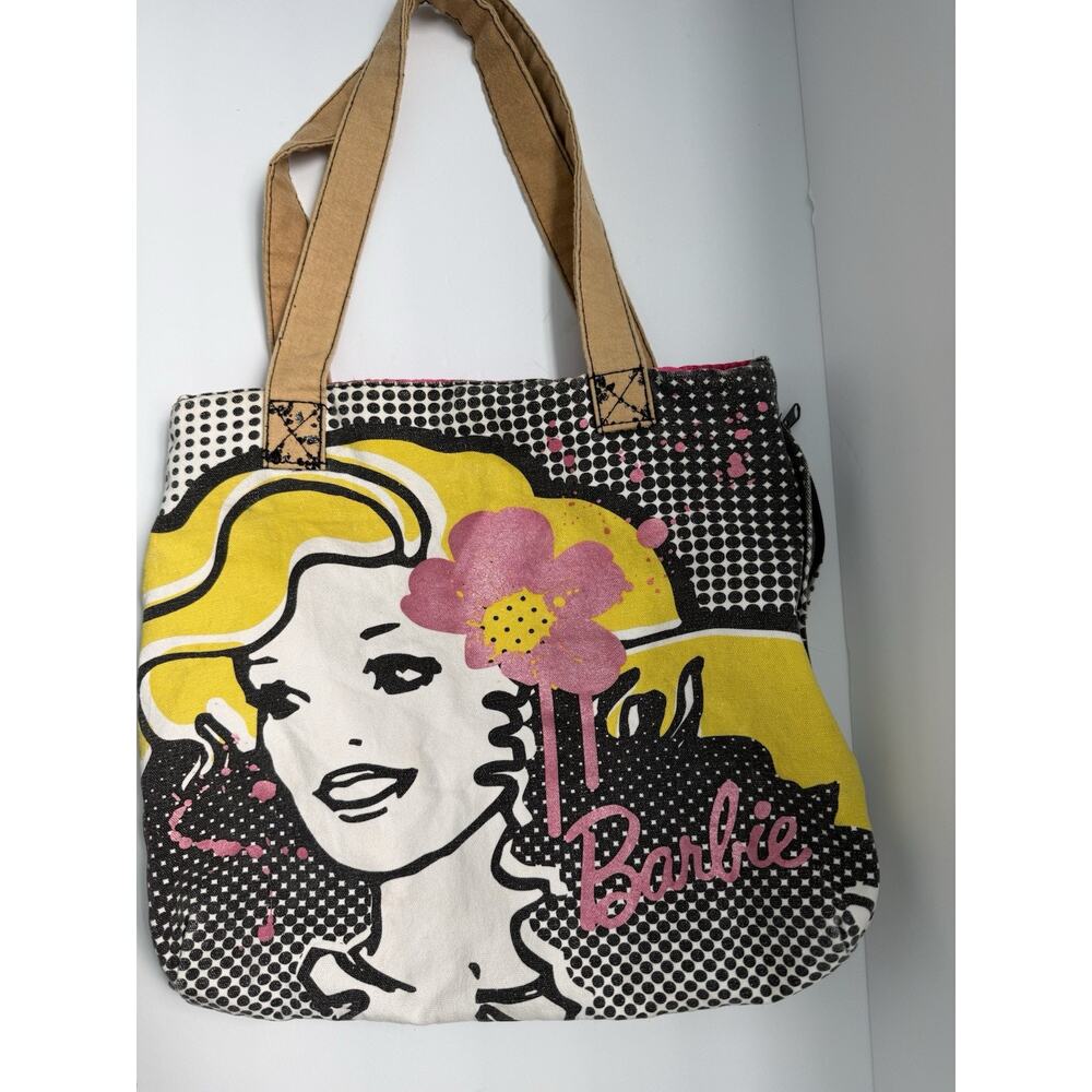 Vintage Barbie Pop Art Graphic Print Tote Beach Shopping Canva Bag